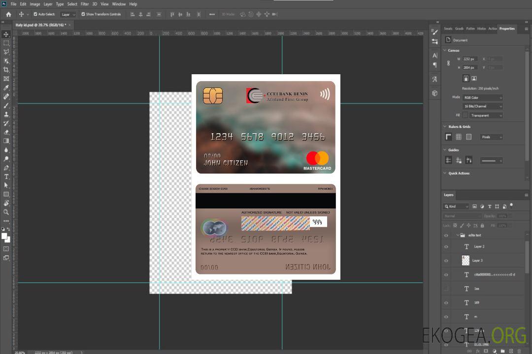 Mastercard bancaire CCEI de Guinée équatoriale template Mastercard bancaire CCEI de Guinée équatoriale template